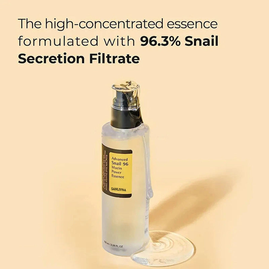 Snail Mucin 96% Korean Skin Care Facial Essence Fading Fine Lines Repair Essence Firming Facial Snail Brightening Anti-Aging